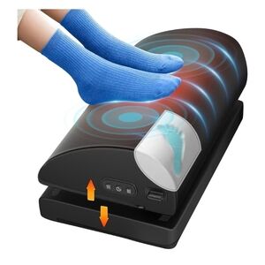 Foot Rest for Under Desk at Work, Heated Foot Stool with Vibration Massage